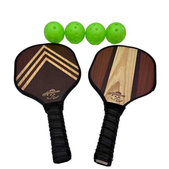 Adventure Pickle Ball complete paddle set 2 paddles 4 Ball  Glow in the Dark - Picture 2 of 5